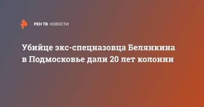 Убийце экс-спецназовца Белянкина в Подмосковье дали 20 лет колонии