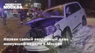 Назван самый аварийный день минувшей недели в Москве