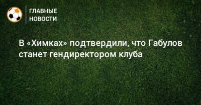 В «Химках» подтвердили, что Габулов станет гендиректором клуба