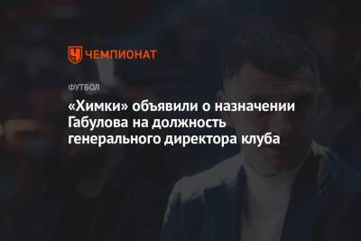 «Химки» объявили о назначении Габулова на должность генерального директора клуба