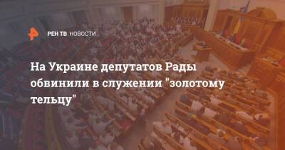 На Украине депутатов Рады обвинили в служении "золотому тельцу"