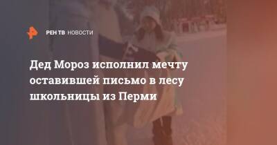 Дед Мороз - Дед Мороз исполнил мечту оставившей письмо в лесу школьницы из Перми - ren.tv - Пермь - Пермь
