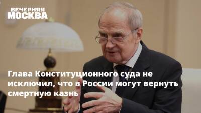 Глава Конституционного суда не исключил, что в России могут вернуть смертную казнь