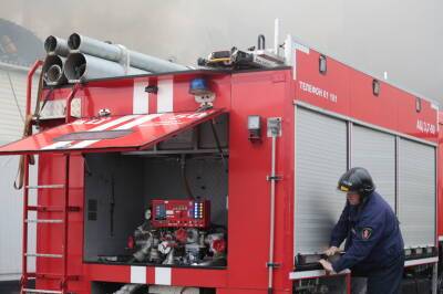 Почти полтора часа огнеборцы потратили на тушение пожара, разгоревшегося в хозпостройке в Ленобласти