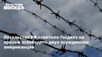 Посольство РФ ответило Госдепу на призыв освободить двух осужденных американцев