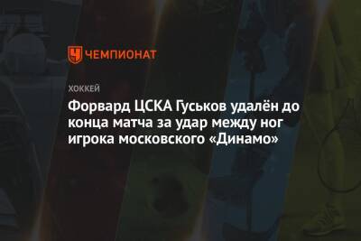 Форвард ЦСКА Гуськов удалён до конца матча за удар между ног игрока московского «Динамо»