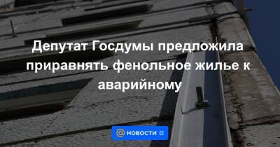 Депутат Госдумы предложила приравнять фенольное жилье к аварийному