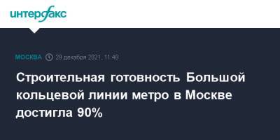 Строительная готовность Большой кольцевой линии метро в Москве достигла 90%