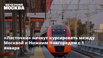 «Ласточки» премиум комплектации начнут курсировать между Москвой и Нижним Новгородом с 1 января
