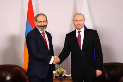 Путин поздравил Пашиняна: Регулярное общение подтвердило российско-армянский союз