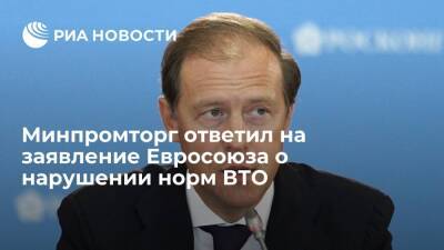 Глава Минпромторга Мантуров ответил на претензии ЕС об упущенных 290 миллиардах евро
