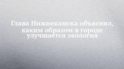 Глава Нижнекамска объяснил, каким образом в городе улучшается экология