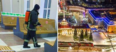 Железнодорожный вокзал Петрозаводска продезинфицировали в преддверии Нового года