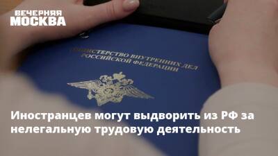 Иностранцев могут выдворить из РФ за нелегальную трудовую деятельность