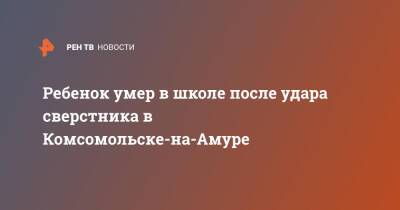 Ребенок умер в школе после удара сверстника в Комсомольске-на-Амуре