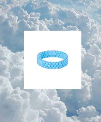 Blue fall: кольцо из небесно-голубого бисера