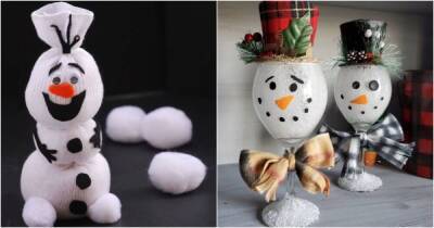 Новогодний декор: как из подручных средств сделать очаровательного снеговика