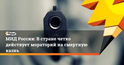 МИД России: В стране четко действует мораторий на смертную казнь