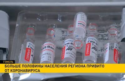 Больше половины населения Гомельской области получилов вакцину от коронавируса