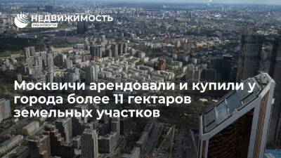 Москвичи в 2021 г арендовали или купили у города более 11 гектаров земельных участков