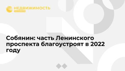 Собянин: Ленинский проспект от Садового кольца до Университетского проспекта благоустроят в 2022 году