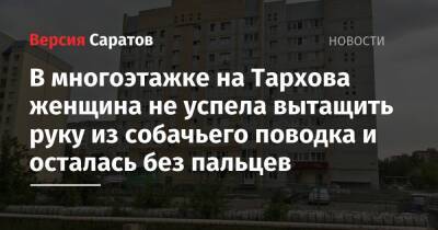 В многоэтажке на Тархова женщина не успела вытащить руку из собачьего поводка и осталась без пальцев