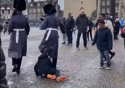 В Лондоне королевский гвардеец сбил с ног ребенка во время марша