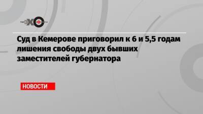 Суд в Кемерове приговорил к 6 и 5,5 годам лишения свободы двух бывших заместителей губернатора