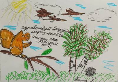 Жители Верхней Пышмы устроили «Елку желаний» и отправили мэру рисунки в защиту леса