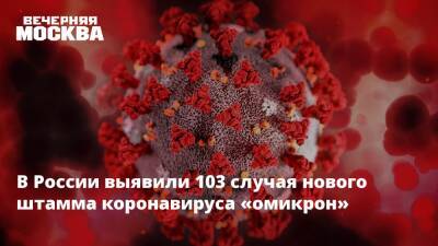 В России выявили 103 случая нового штамма коронавируса «омикрон»