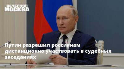 Путин разрешил россиянам дистанционно участвовать в судебных заседаниях