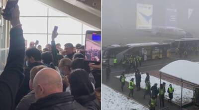 В аэропорту Бишкека из-за тумана застряли сотни людей