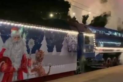 Сказочный поезд Деда Мороза прибыл в Сочи
