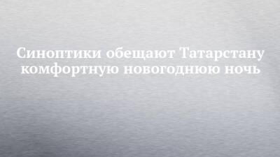 Синоптики обещают Татарстану комфортную новогоднюю ночь