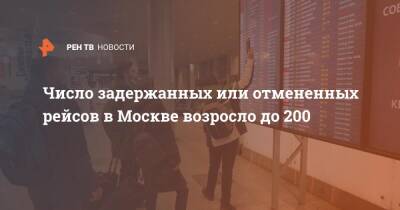 Число задержанных или отмененных рейсов в Москве возросло до 200 - ren.tv - Москва - Москва