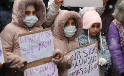 "Мы хотим увидеть ваш гуманизм": беженцы на стихийном митинге обратились к Европе - grodnonews.by - Белоруссия - Ирак - Курдистан