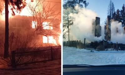 Человек погиб на страшном пожаре в Карелии