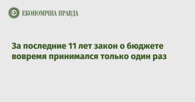 За последние 11 лет закон о бюджете вовремя принимался только один раз