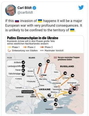 Bild опубликовала схему военного вторжения России в Украину