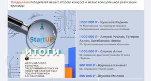 Каноков объявил о внеплановых грантах авторам бизнес-проектов