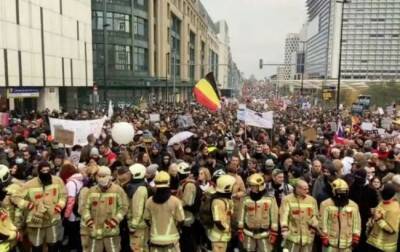 В Брюсселе вновь протестуют против карантинных ограничений
