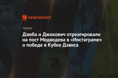 Дзюба и Джокович отреагировали на пост Медведева в «Инстаграме» о победе в Кубке Дэвиса