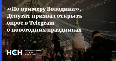 «По примеру Володина». Депутат призвал открыть опрос в Telegram о новогодних праздниках