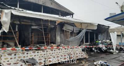 Огонь уничтожил 8 павильонов: как выглядит рынок «Оболонь» после пожара