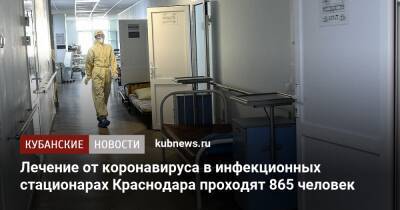 Лечение от коронавируса в инфекционных стационарах Краснодара проходят 865 человек