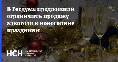 В Госдуме предложили ограничить продажу алкоголя в новогодние праздники