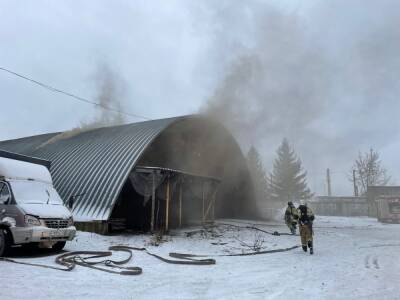Крупный пожар произошел в ангаре в Дзержинске