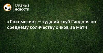 «Локомотив» – худший клуб Гисдоля по среднему количеству очков за матч