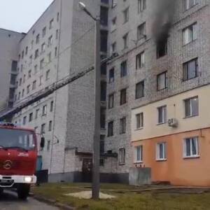В Каневе произошел пожар в общежитии. Видео - reporter-ua.com - Черкасская обл.