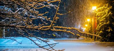 Снегопад в Петрозаводске и районах Карелии не утихнет